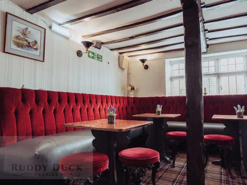 Seating in the bar area at The Ruddy Duck